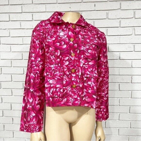 Kika Vargas × Target “Mum Floral” Scallop-Pocket Jacket • Pink Floral • Size 1X - Picture 9 of 9